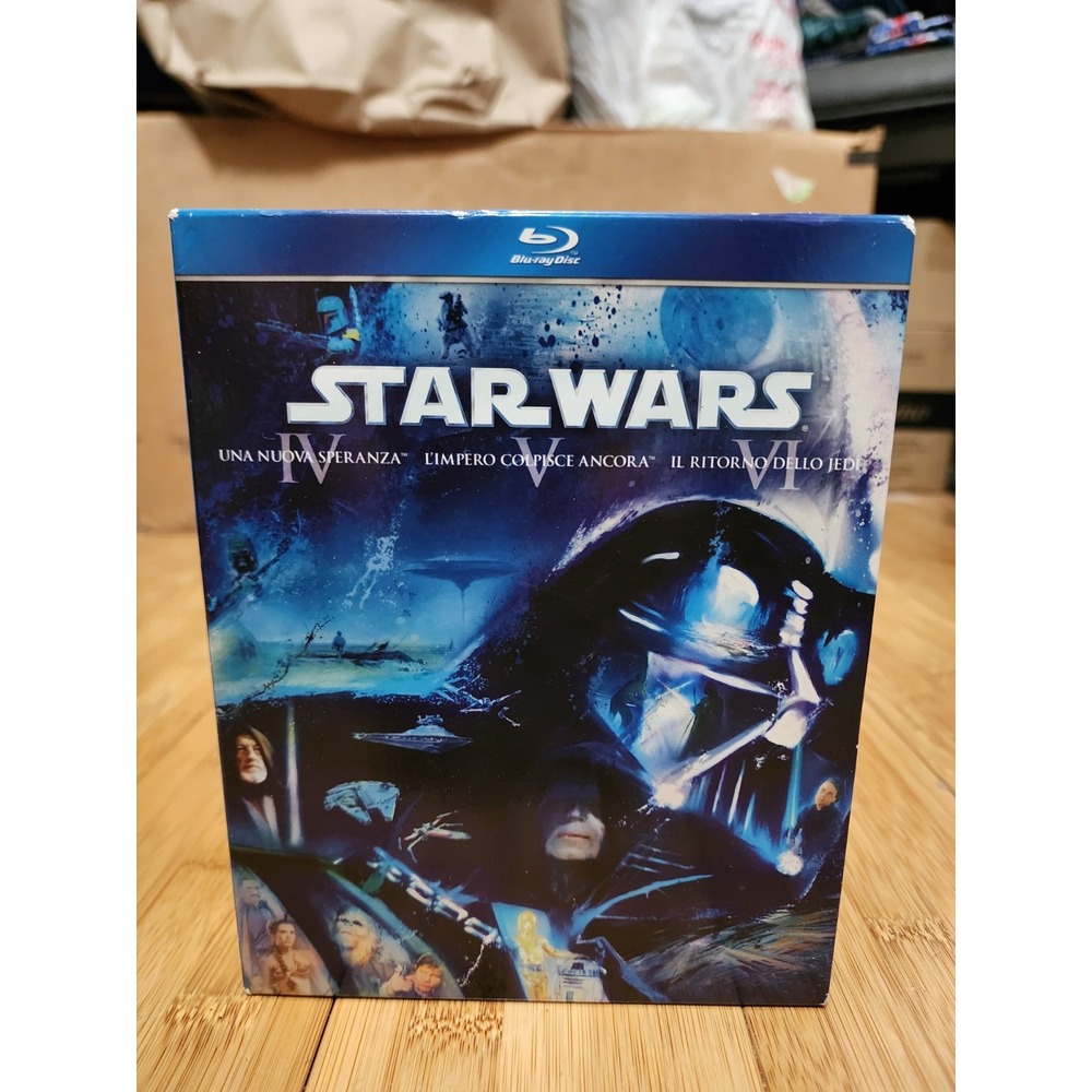 Star Wars Original Trilogy Blu-Ray 3-Disc Set Italian Region B PAL READ
